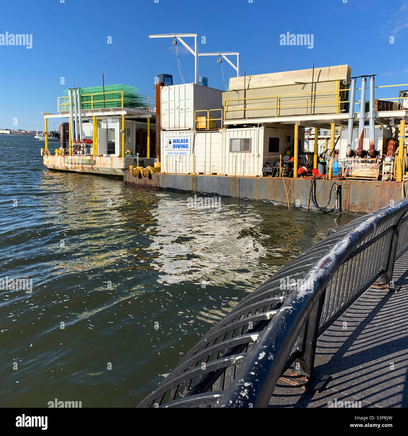 December, 2021, Walker Diving Underwater Construction, Lower Manhattan, New York, New York, United States, North America - Smartphone Captured Stock Image