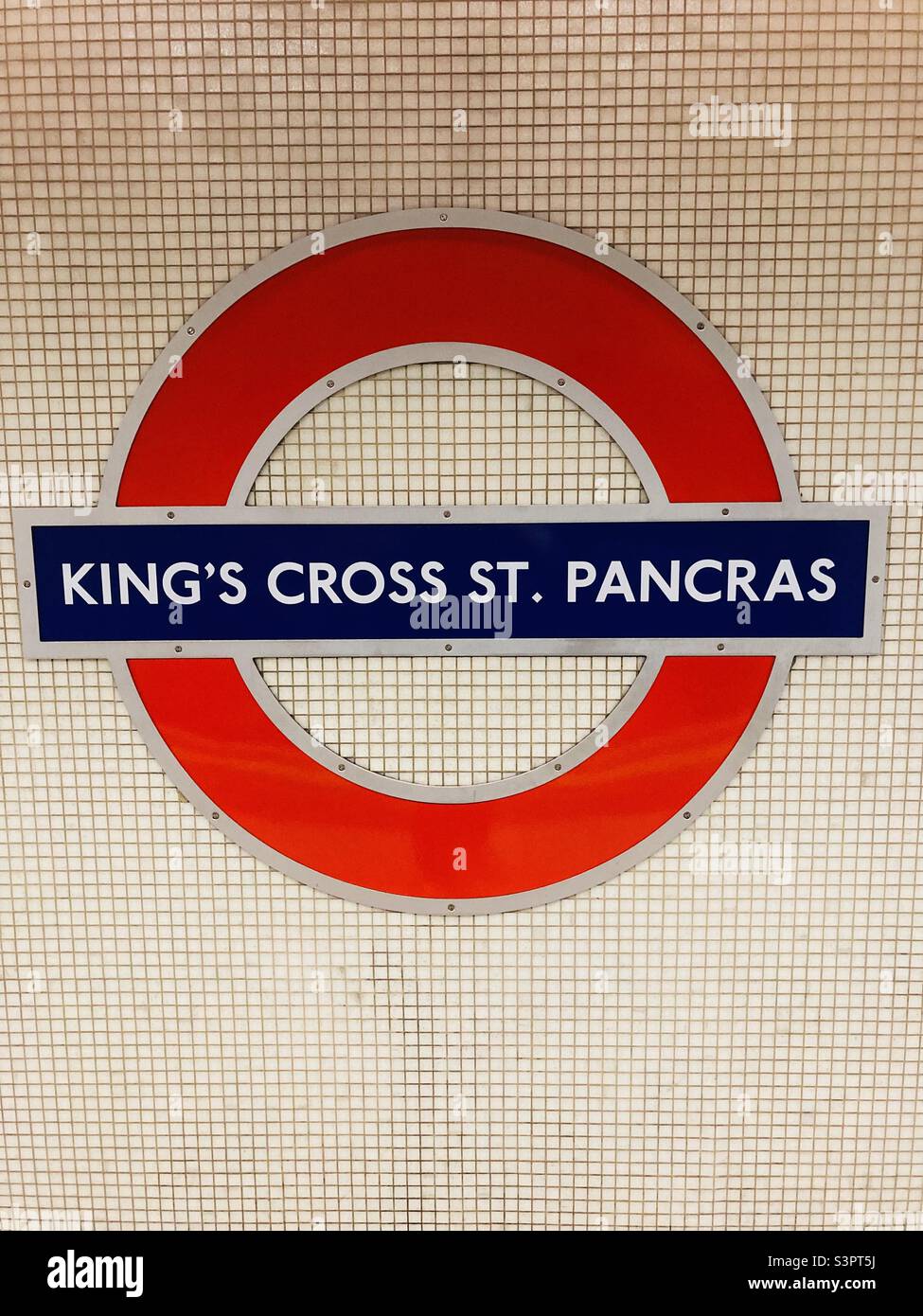 Kings cross underground tube sign - Smartphone Captured Stock Image