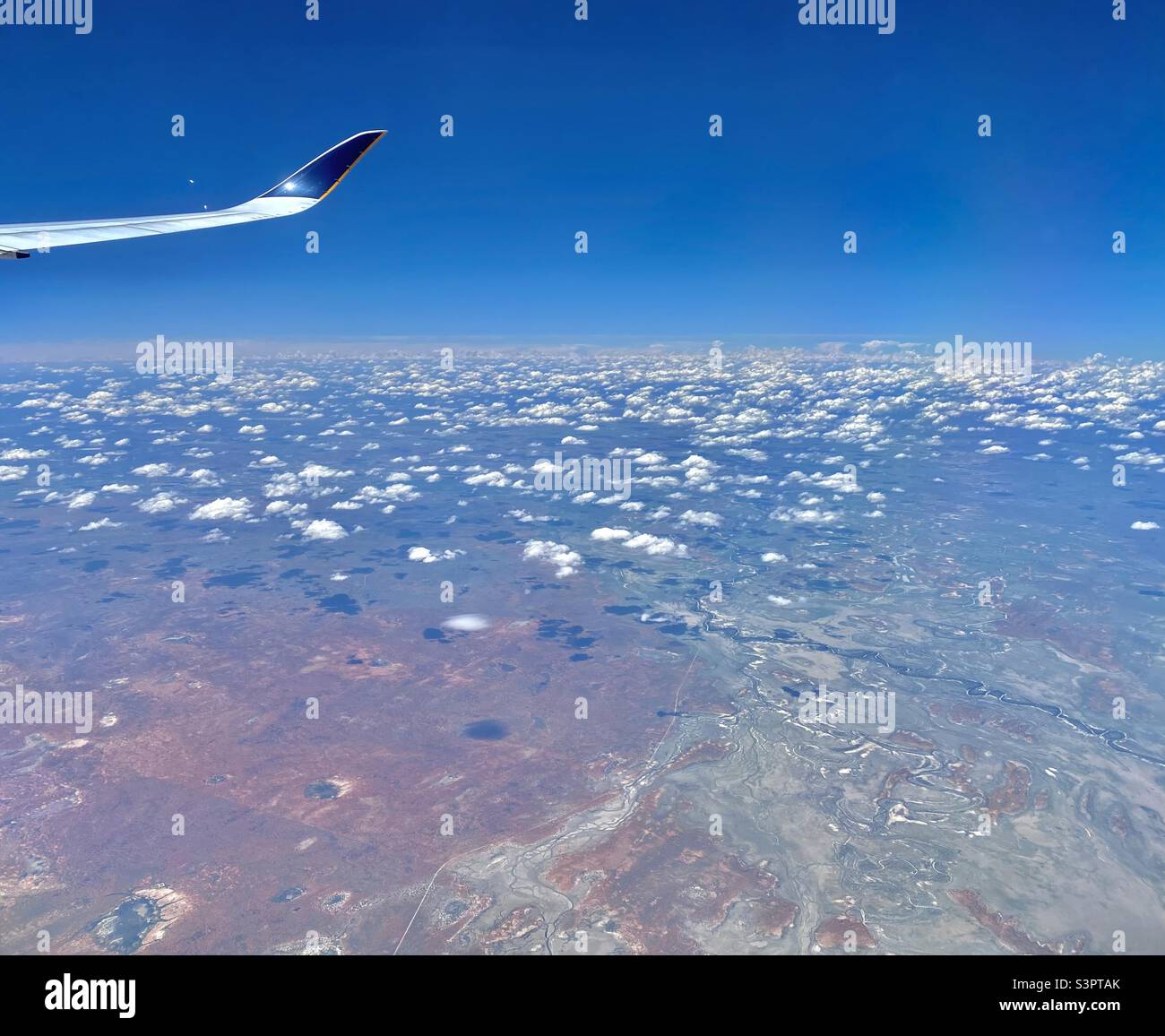 Flying over the Australian Desert Stock Photo