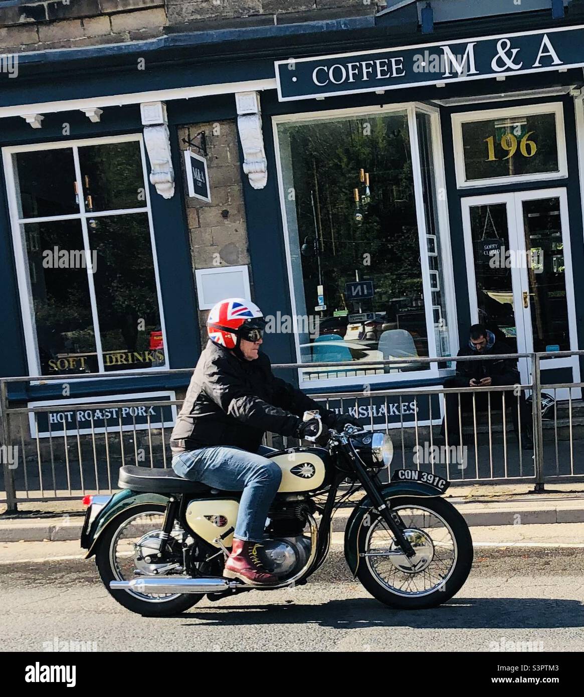 1965 BSA Motorcycle - Matlock Bath Derbyshire U.K. - Smartphone Captured Stock Image