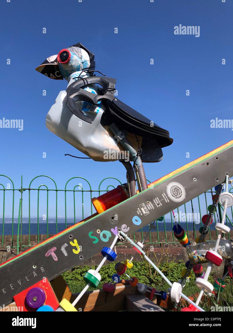 Birds made from recycled plastic - Smartphone Captured Stock Image