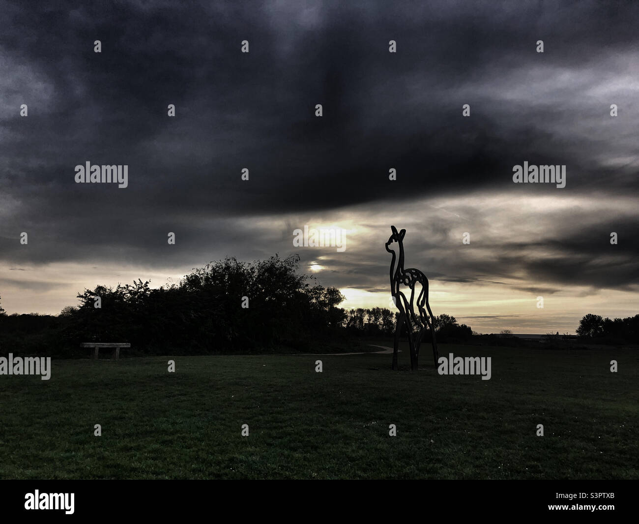 Dramatic cloudscape over Enthrone park London - Smartphone Captured Stock Image Dramatic cloudscape over Enthrone park London - Smartphone Captured Stock Image