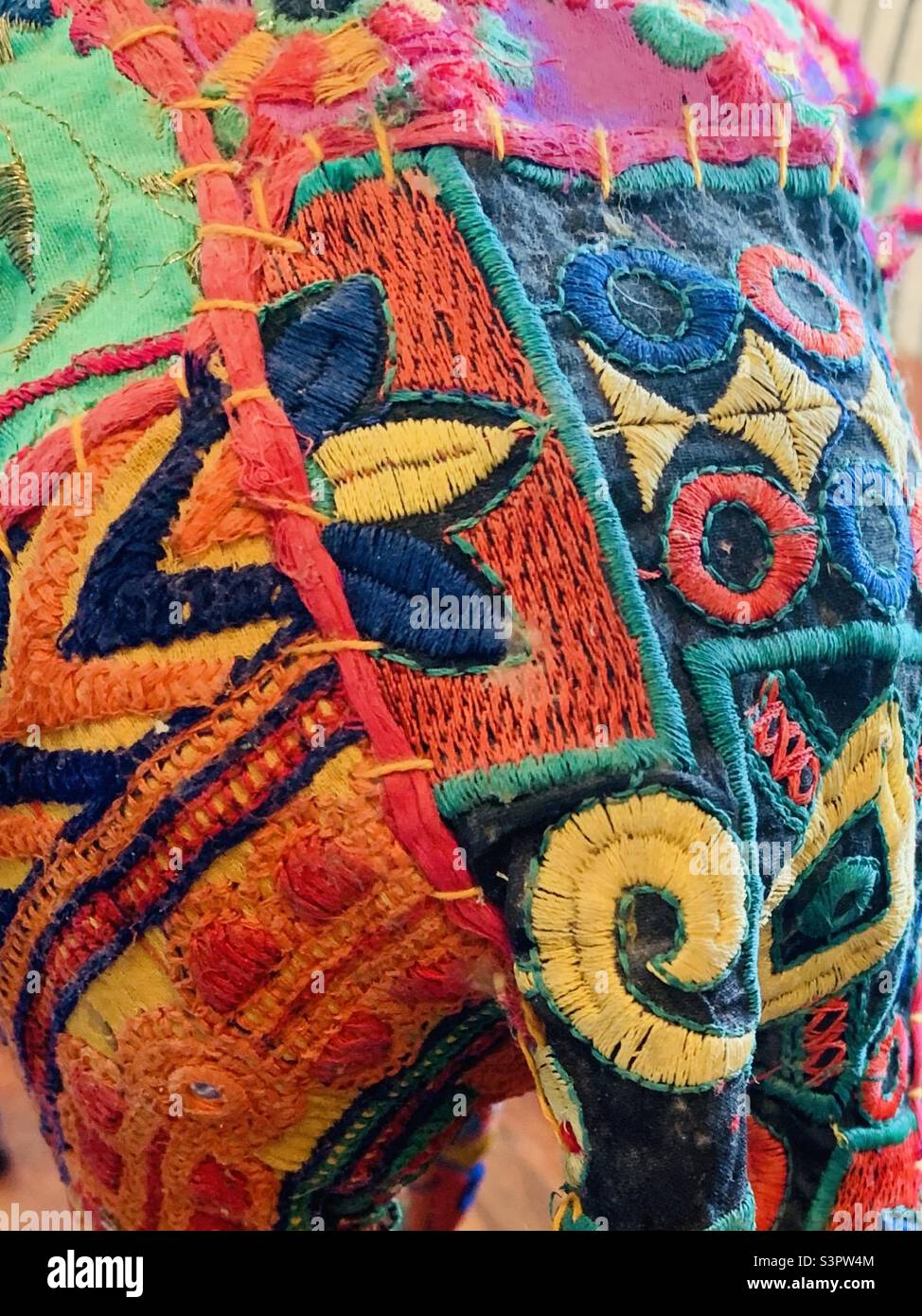 Brightly colored ethnic fabric - Smartphone Captured Stock Image