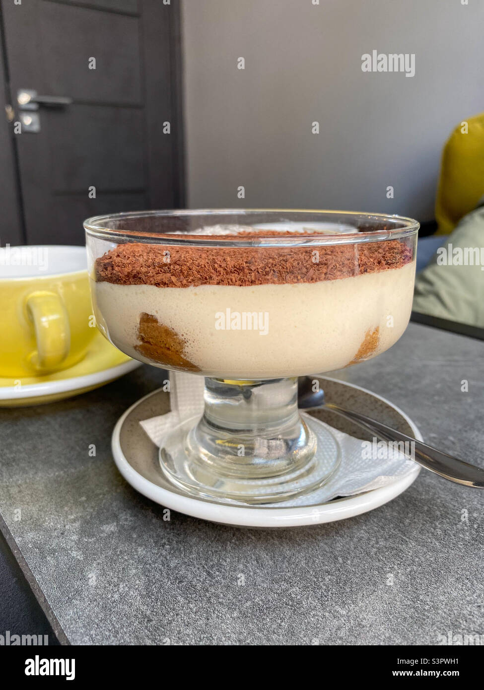 Italian Tiramisu multilayer dessert, which includes mascarpone cheese