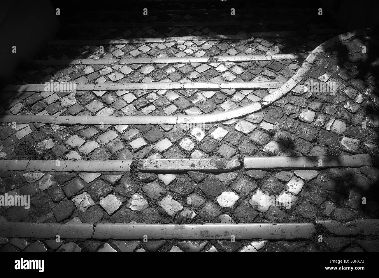 Cobbled Steps in Lisbon - Smartphone Captured Stock Image Cobbled Steps in Lisbon - Smartphone Captured Stock Image