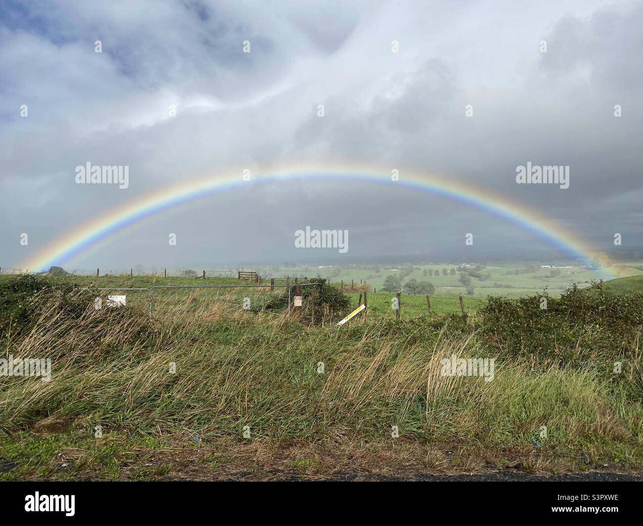 Rainbow in Matamata Stock Photo