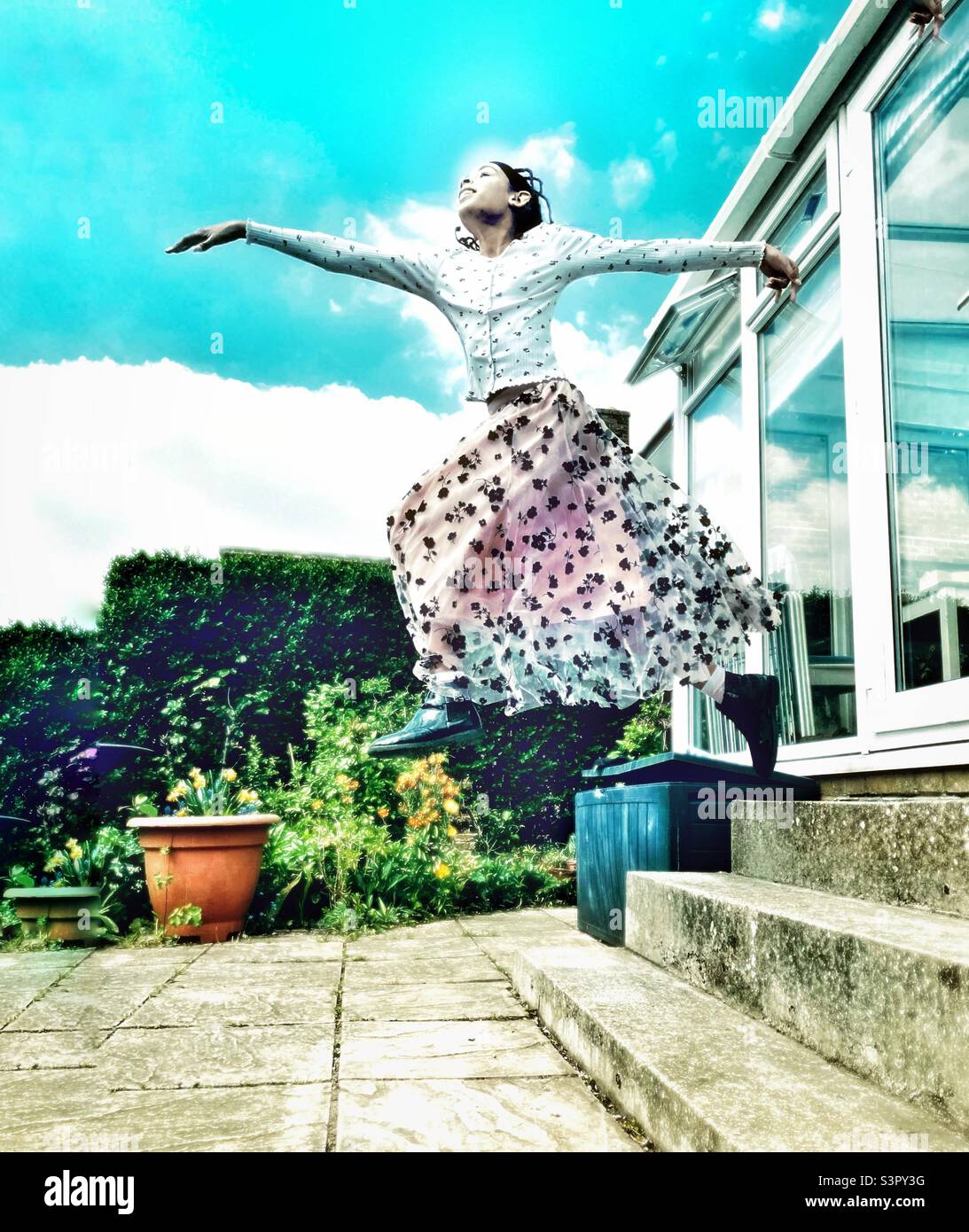 Jump for joy. Stock Photo