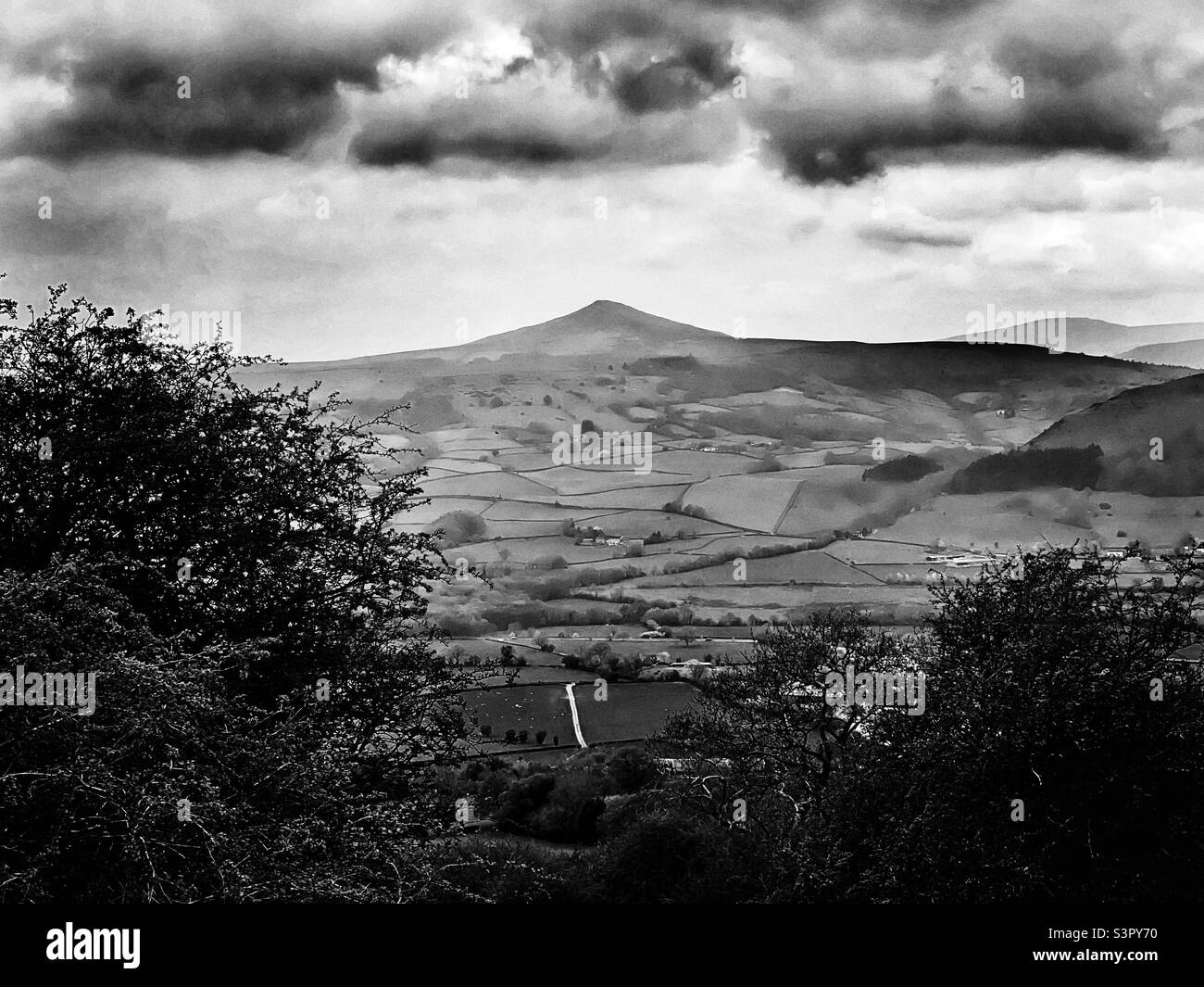 The Sugar Loaf mountain, near Abergavenny, Eastern Brecon Beacons, April. Stock Photo