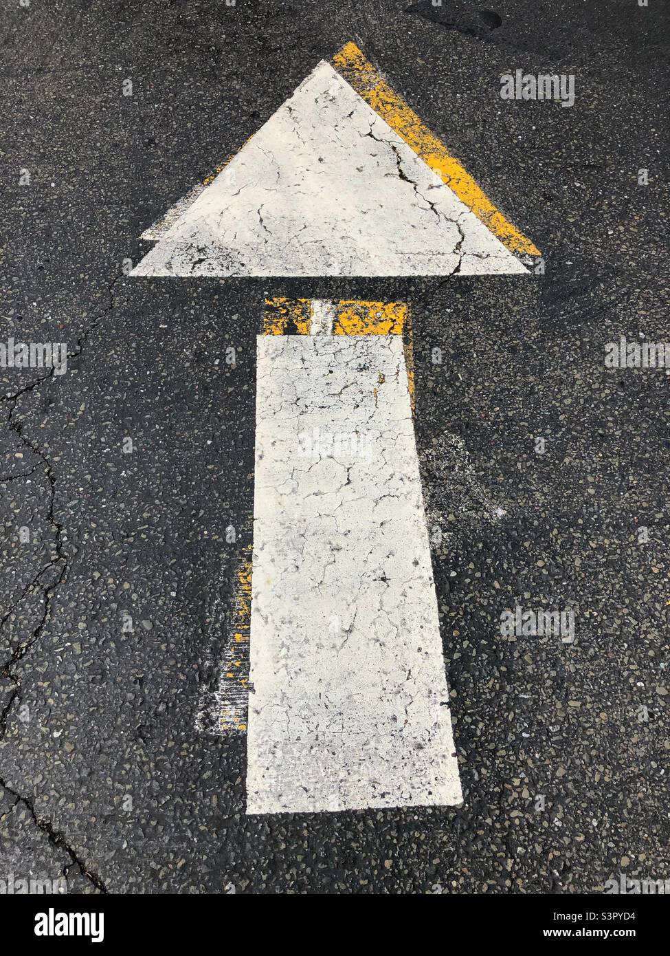 Arrow points direction. - Smartphone Captured Stock Image