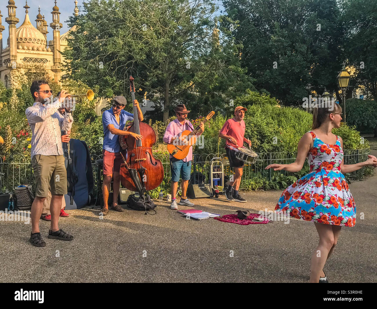 Pavilion gardens band, Brighton - Smartphone Captured Stock Image