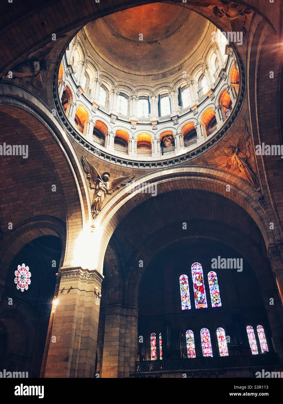 The interior of the Sacrê-Cœur Basilica, Montmartre, Paris - Smartphone Captured Stock Image