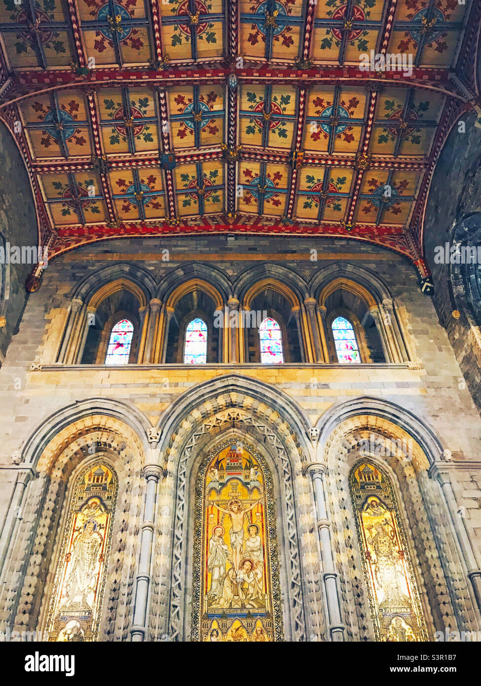 The beautiful interior of St. David’s Cathedral, Pembrokeshire, Wales Stock Photo