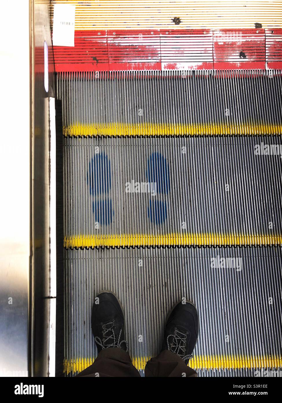 On the up escalator - Smartphone Captured Stock Image