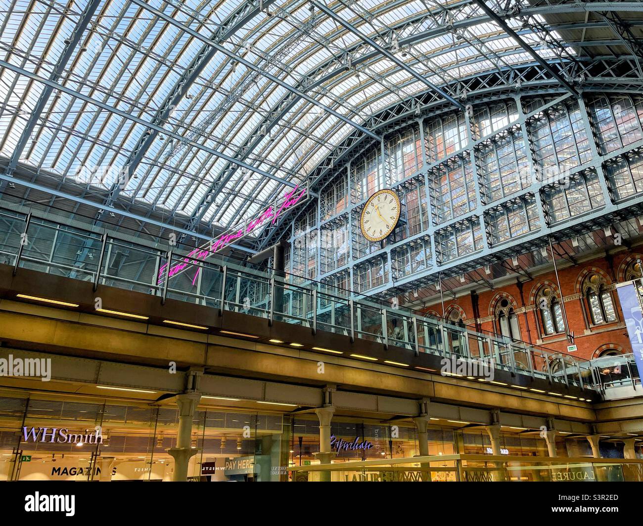 St Pancras International Station, Camden, London, UK - Smartphone Captured Stock Image