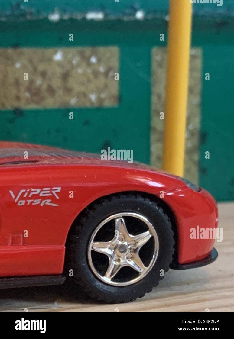Toy car. Front end of red Viper - Smartphone Captured Stock Image