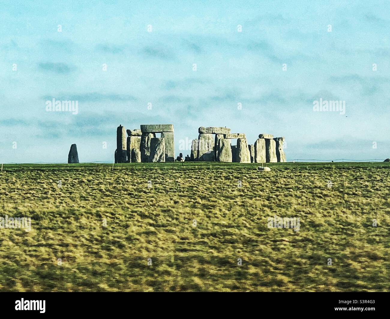 Stonehenge prehistoric monument, Salisbury plain, Wiltshire, England, United Kingdom. - Smartphone Captured Stock Image
