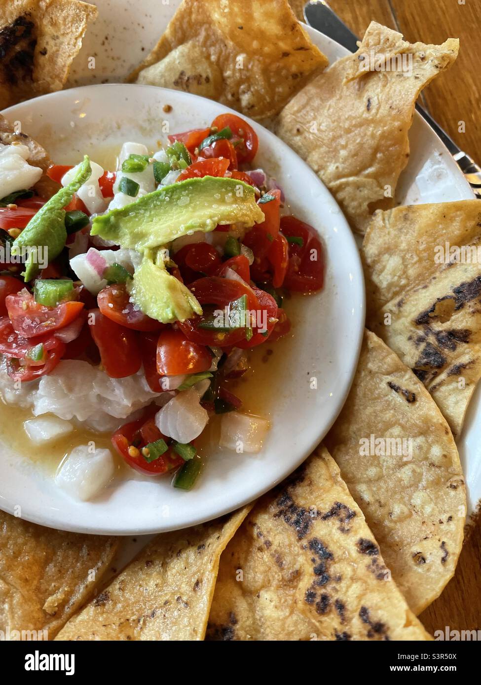 Fresh ceviche - Smartphone Captured Stock Image