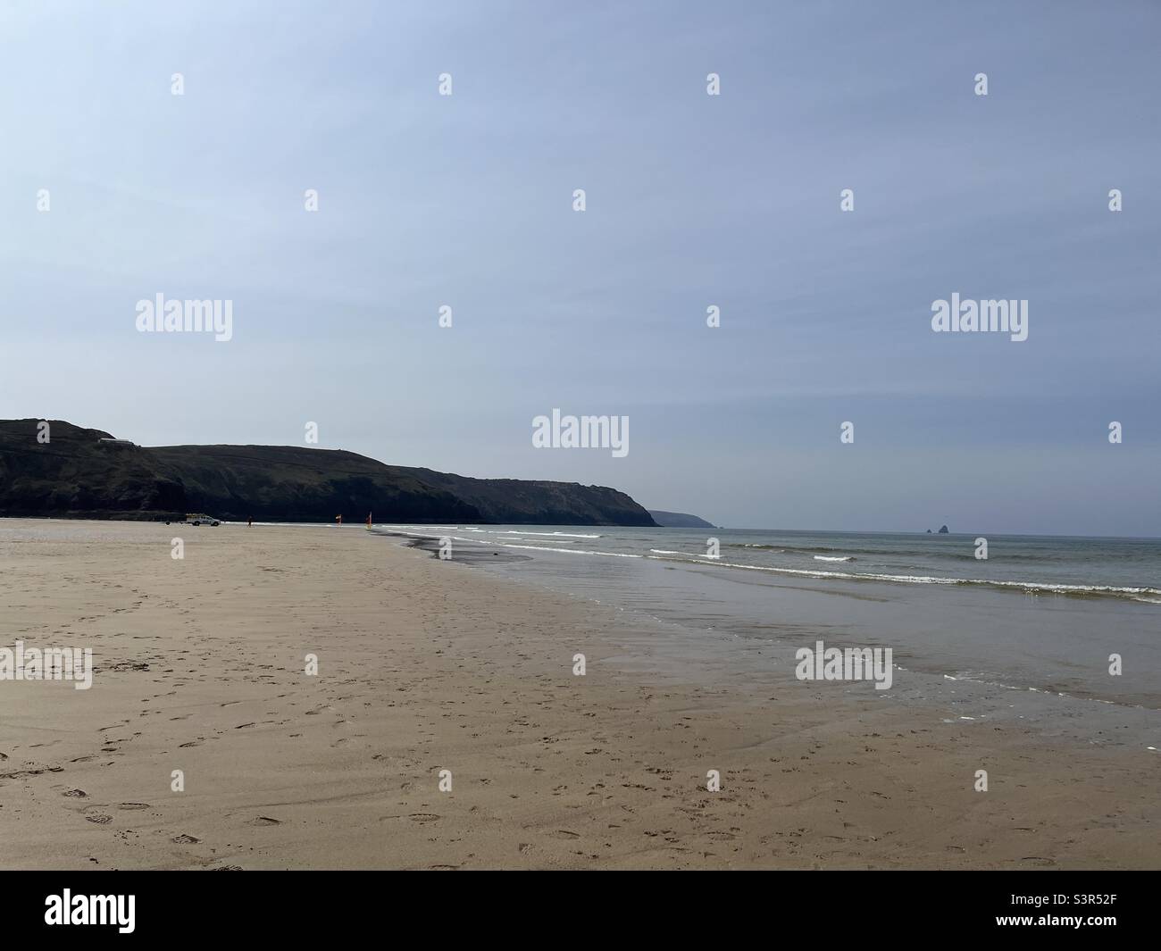 Perranporth Beach in North Cornwall - Smartphone Captured Stock Image