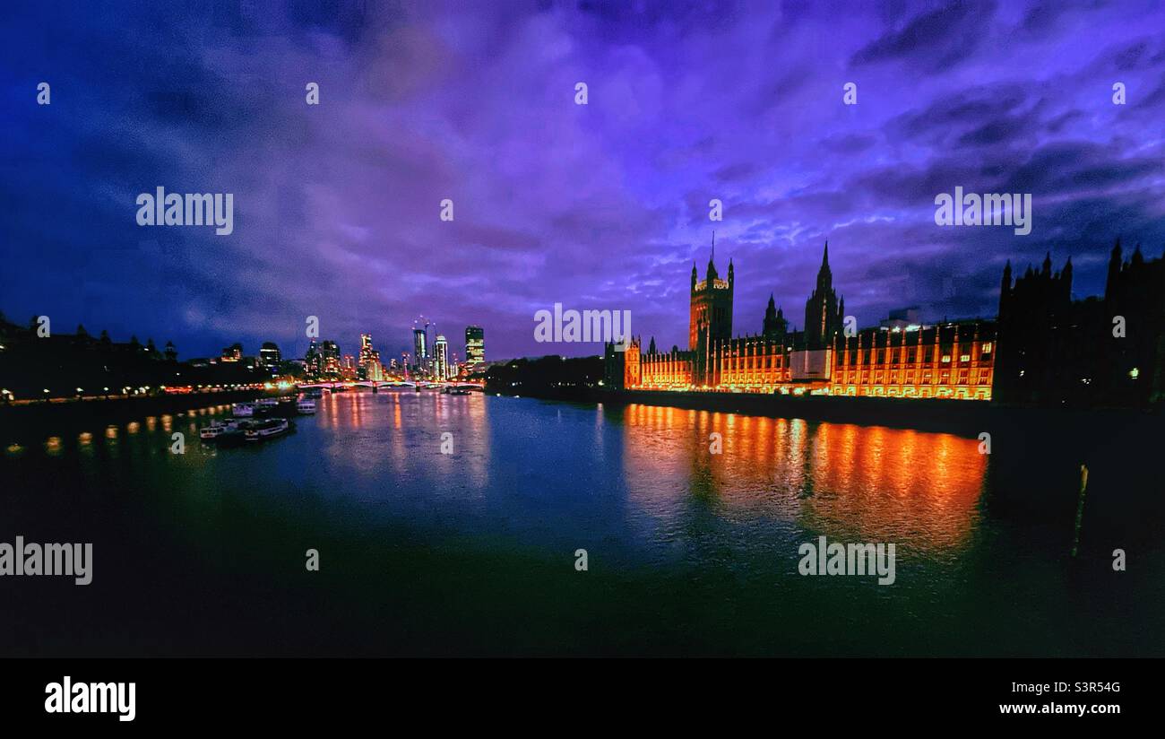 Illuminated London Stock Photo