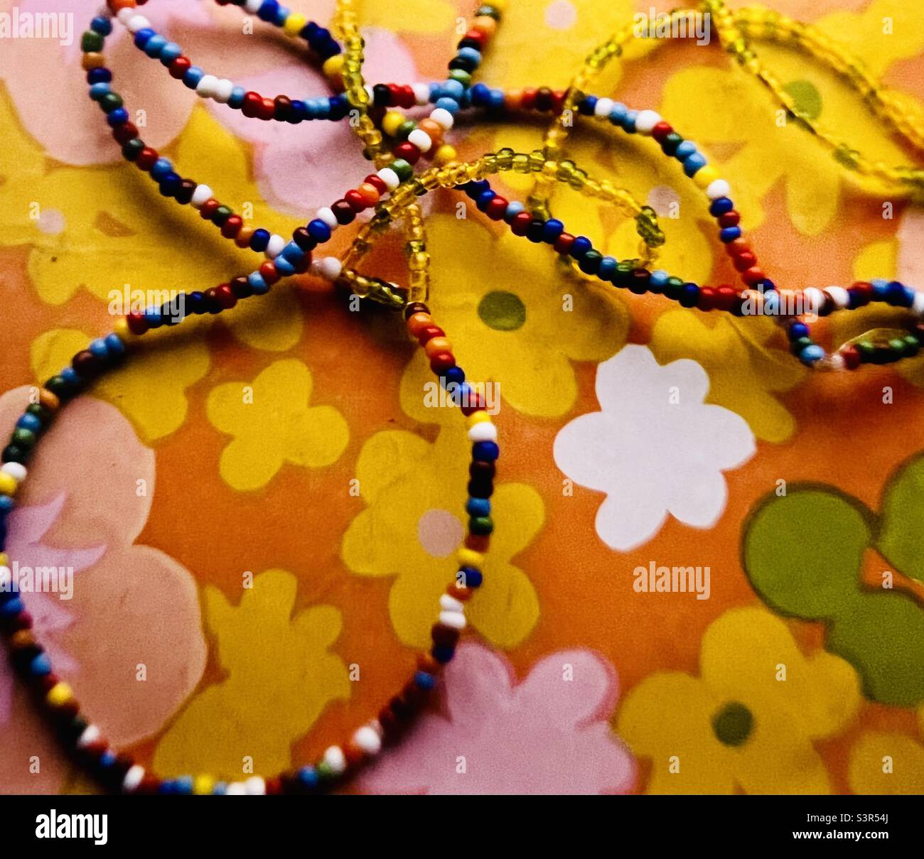 Turquoise and Amber Mini Candi Beads Necklace – bandana love
