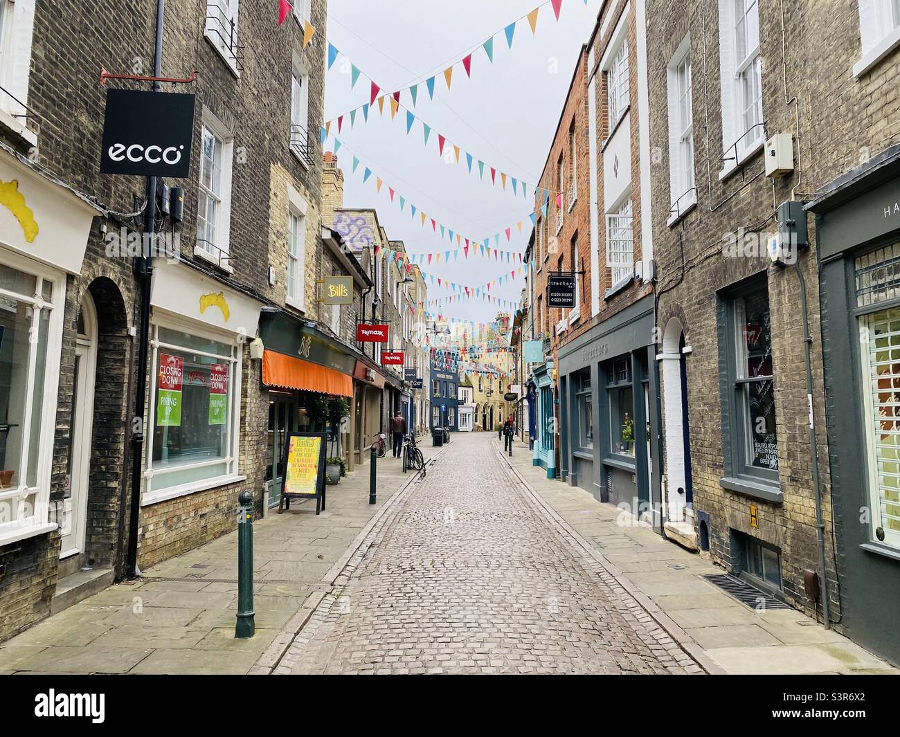 Green street in Cambridge Stock Photo