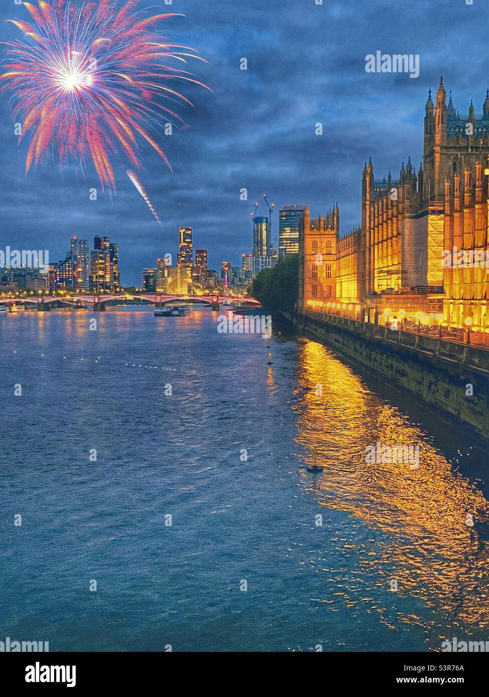 Firework in London Stock Photo