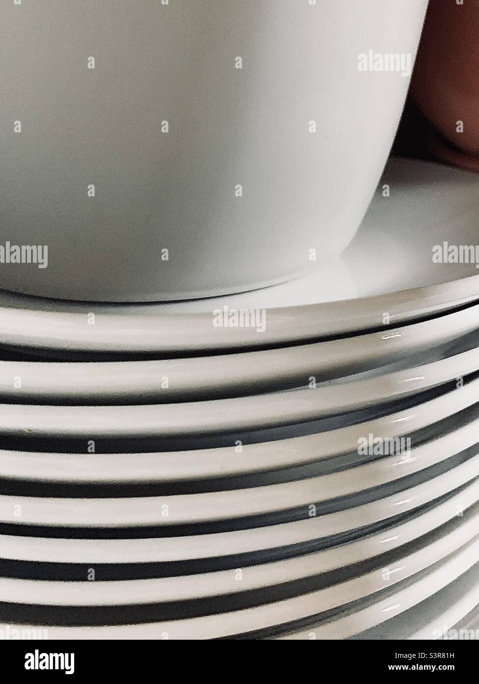 White Plates - Smartphone Captured Stock Image