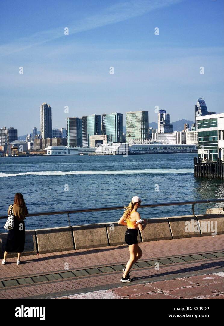 5th of May/ 2022. Central piers, Hong Kong. COVID-19 rules relaxation in Hong Kong as the fifth wave subsides. Stock Photo