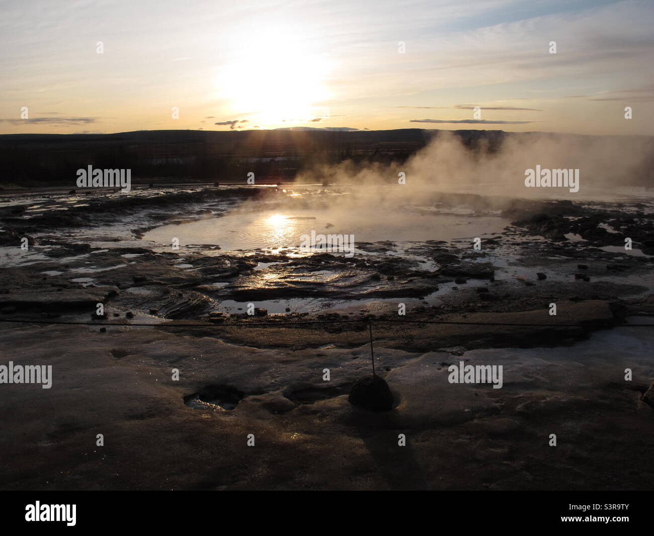 Geyser ready to burst Stock Photo Alamy