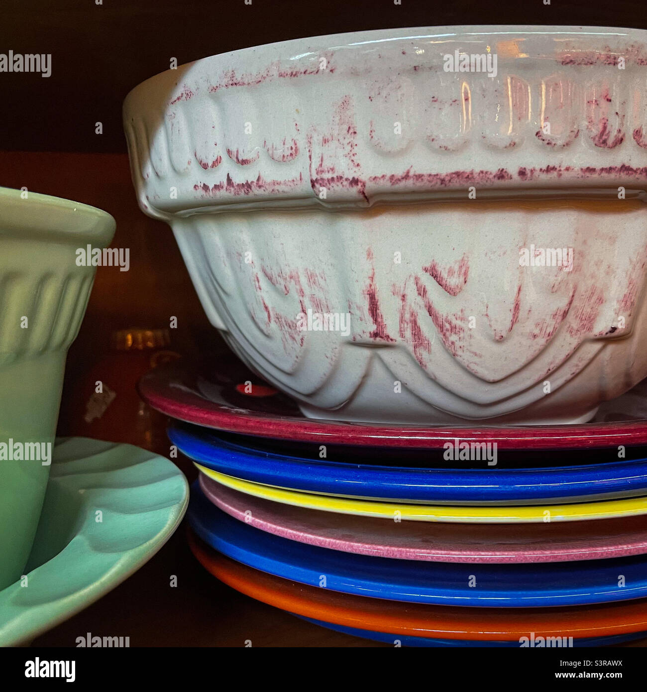 Random ceramic ware found in antique shop - Smartphone Captured Stock Image