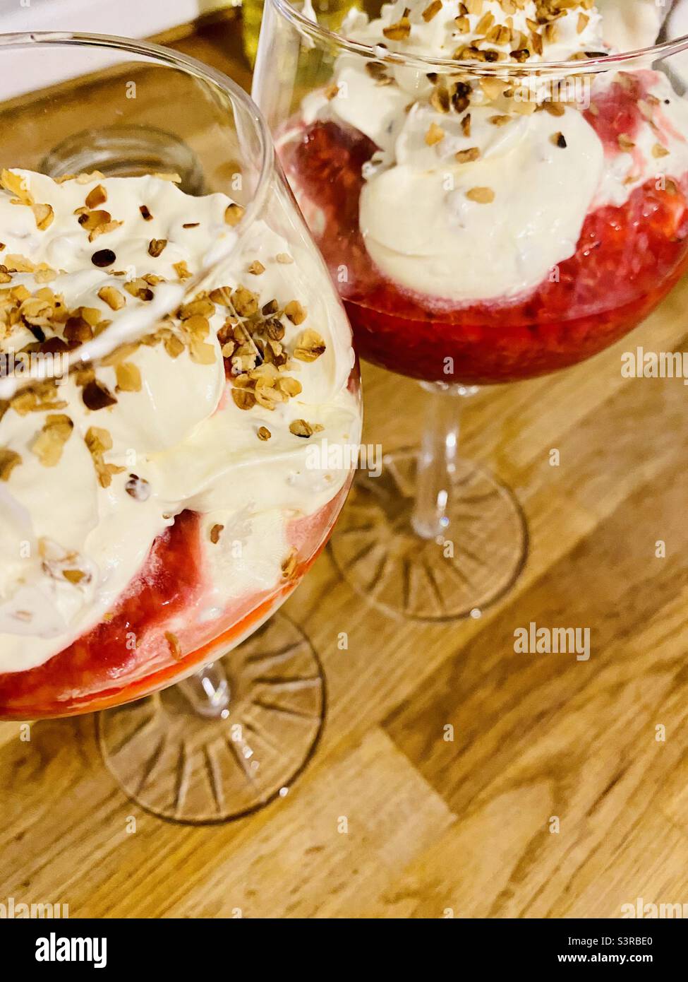 Cranachan for Burn’s night. Cream, oats, whisky, honey, raspberries