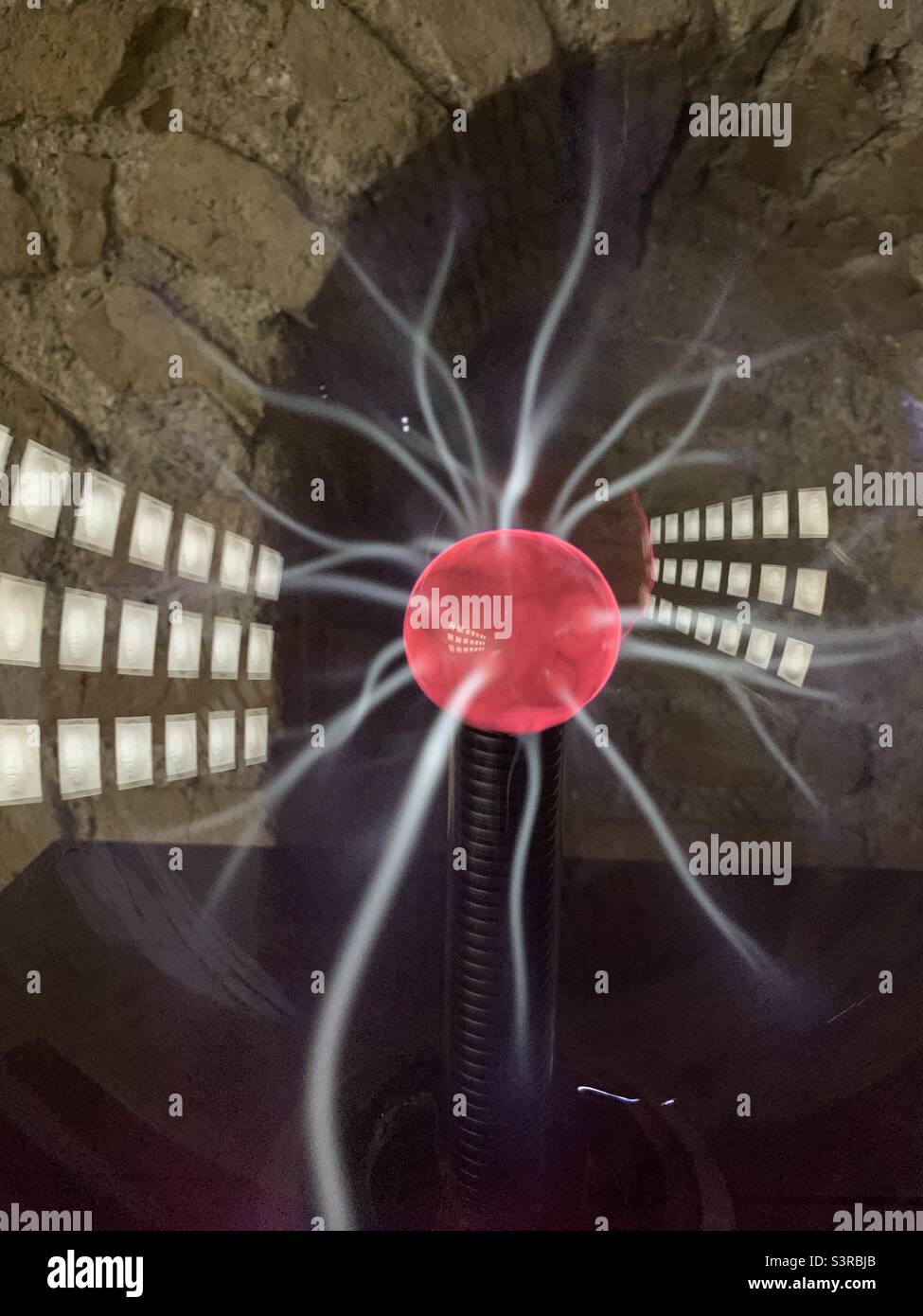 Abstract picture with lightning generator - Smartphone Captured Stock Image