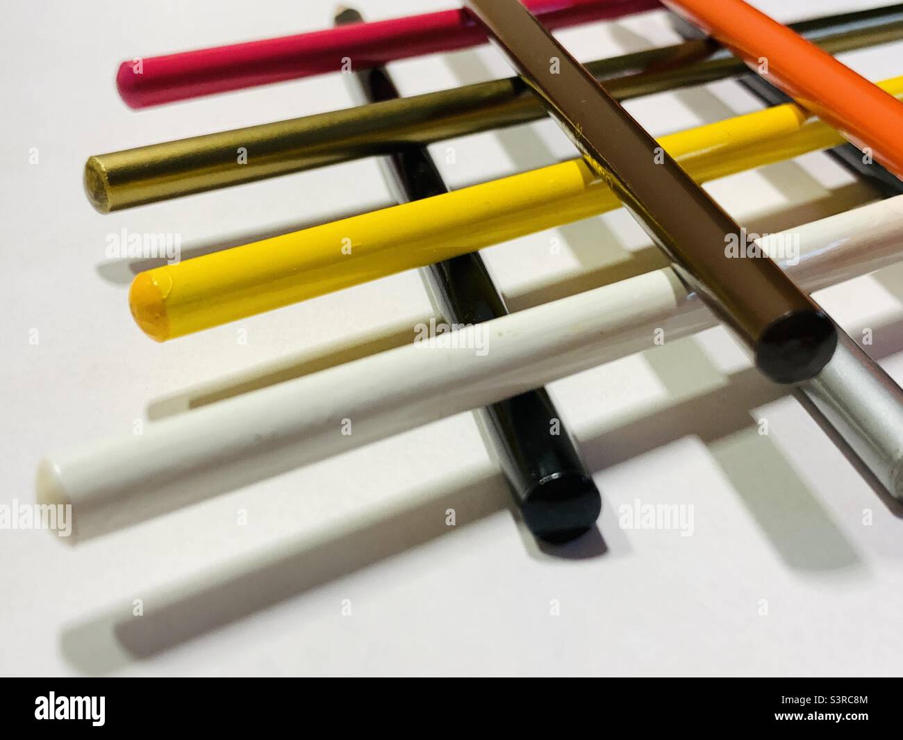 Piled up colored pencils - Smartphone Captured Stock Image