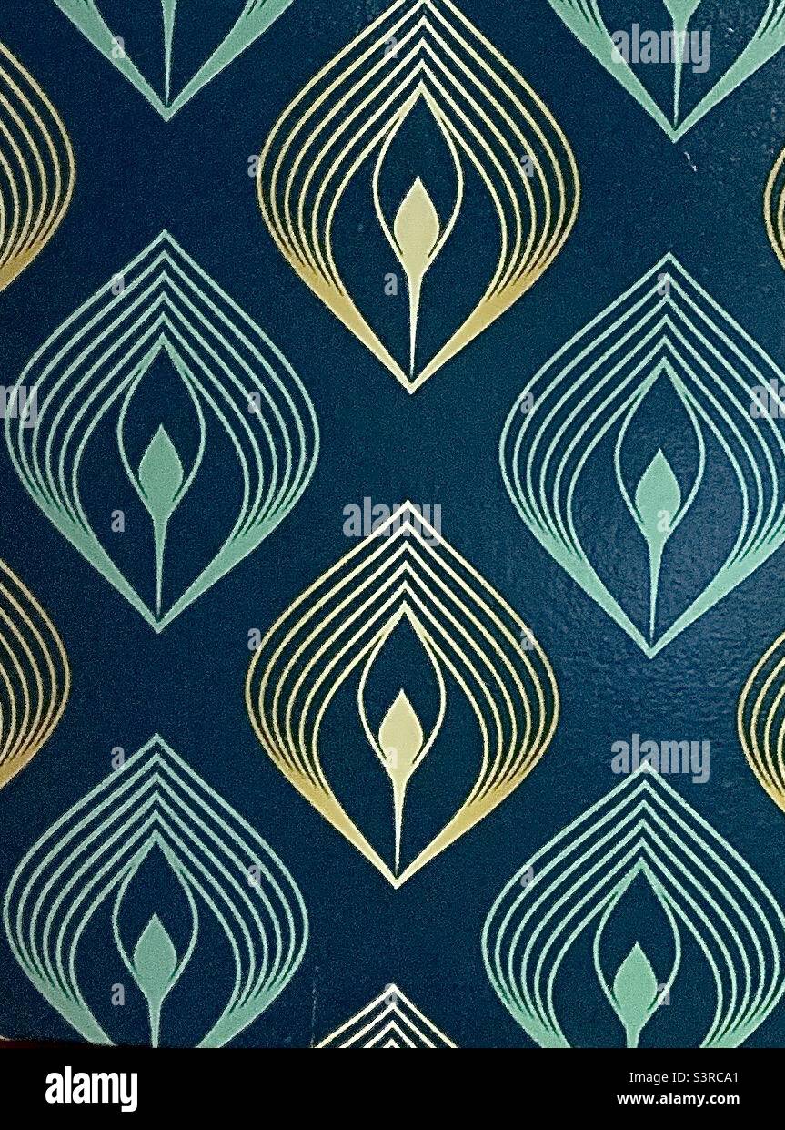 Relaxing Blue and Yellow Teardrop Print - Smartphone Captured Stock Image