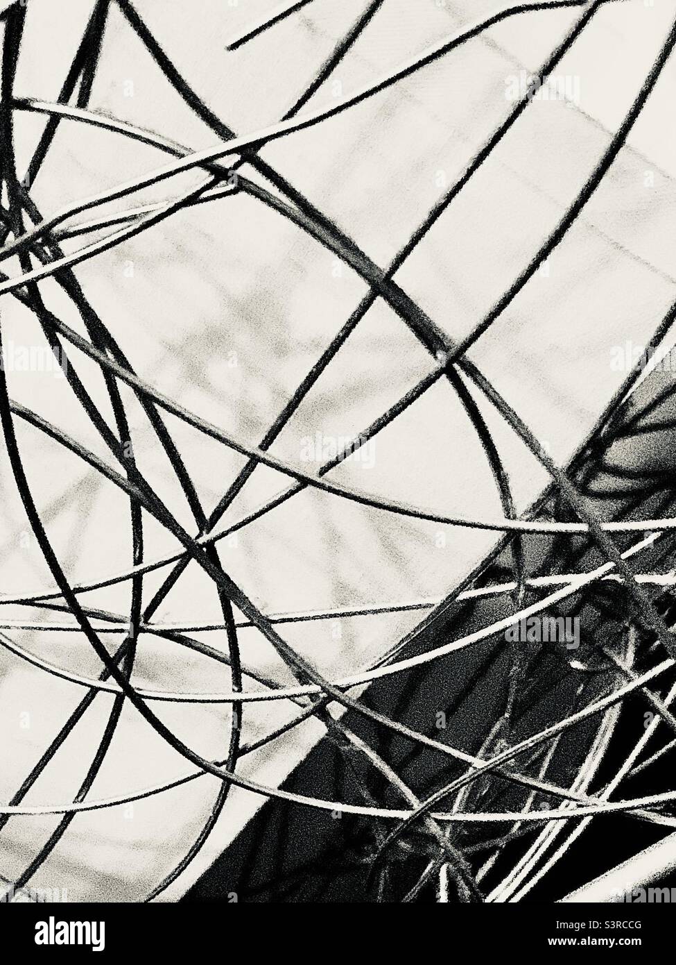 White with silver wires abstract - Smartphone Captured Stock Image