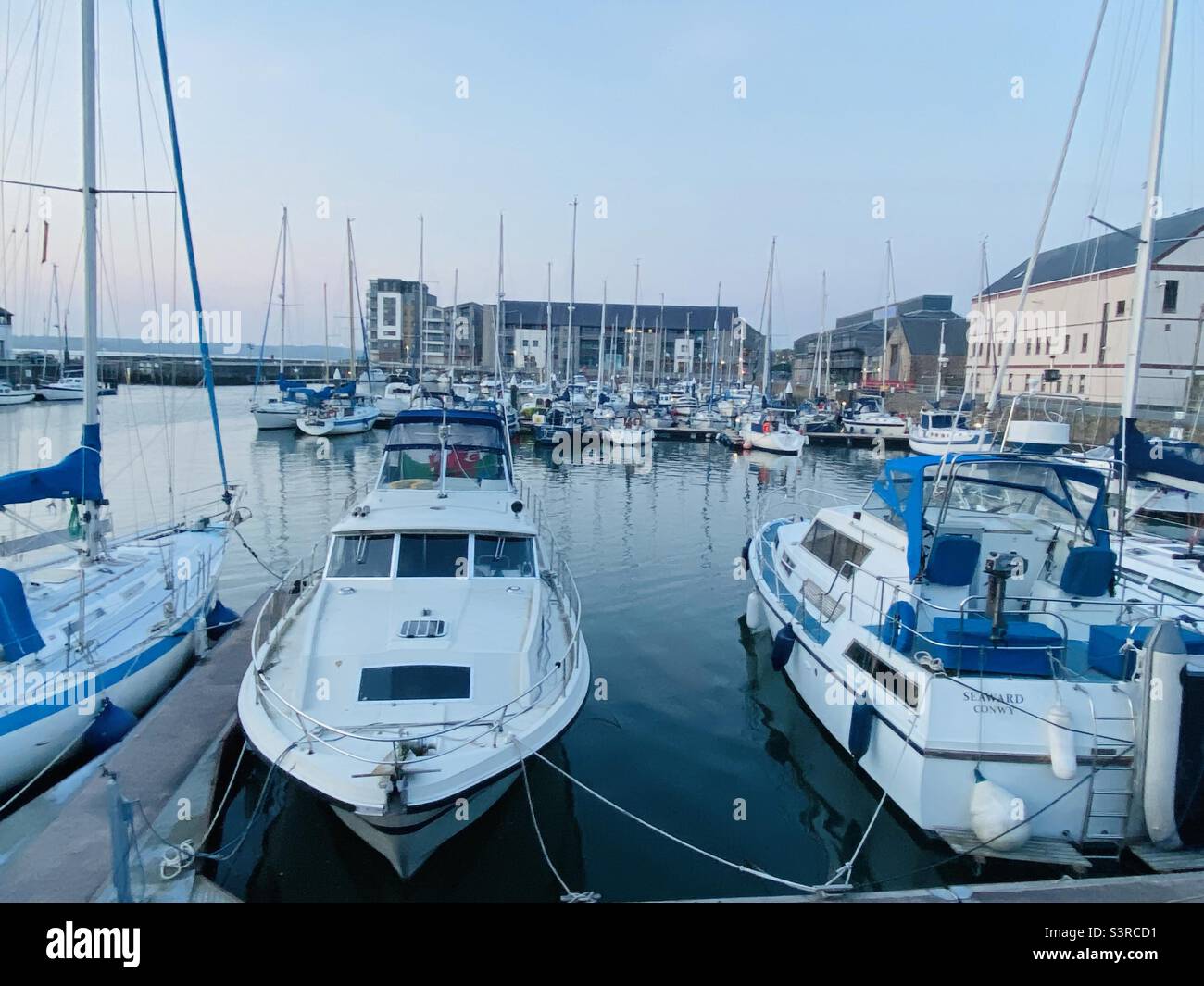 Caernarfon harbour. April 2022. - Smartphone Captured Stock Image