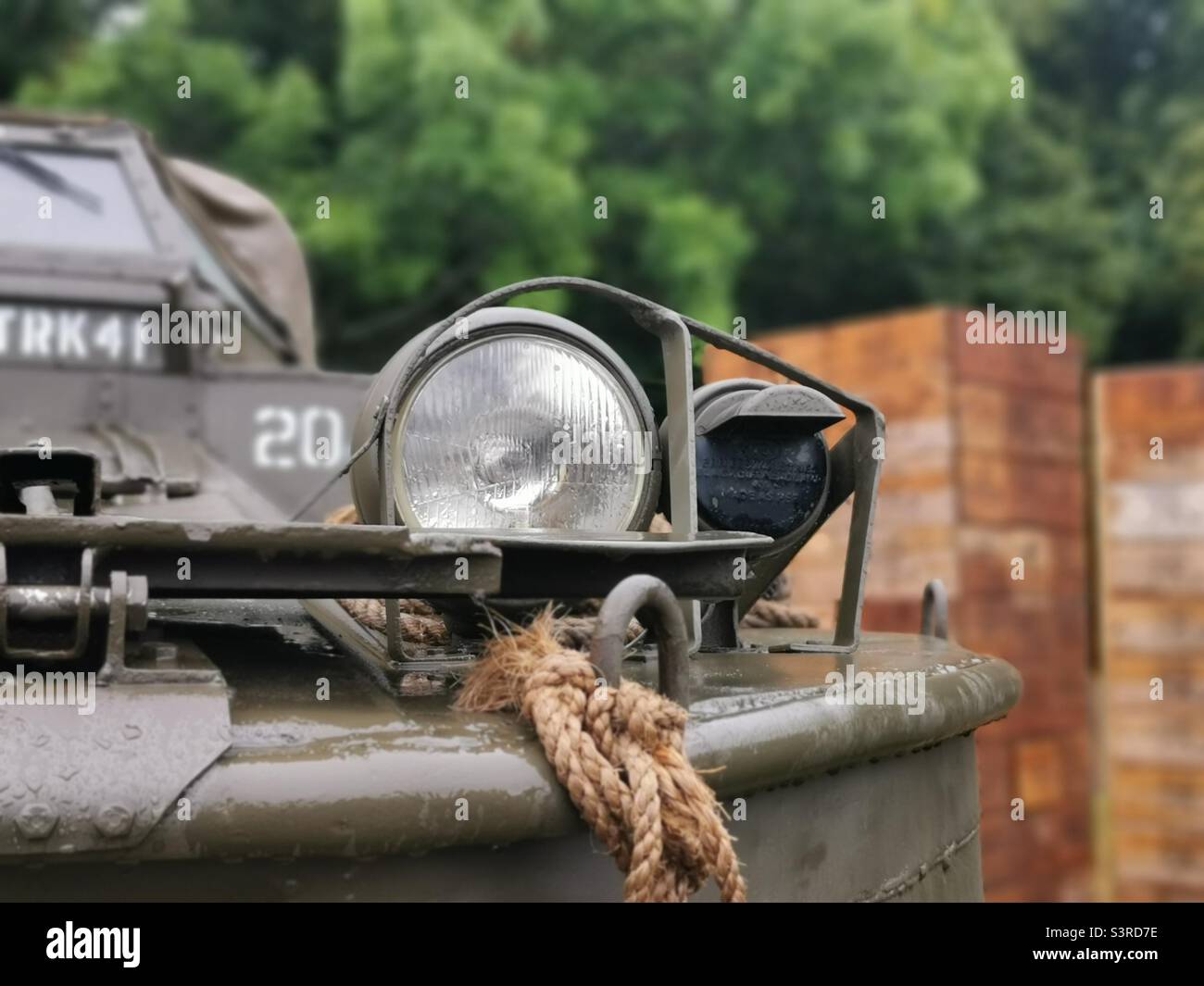 Headlamp On Army Truck Stock Photo - Alamy