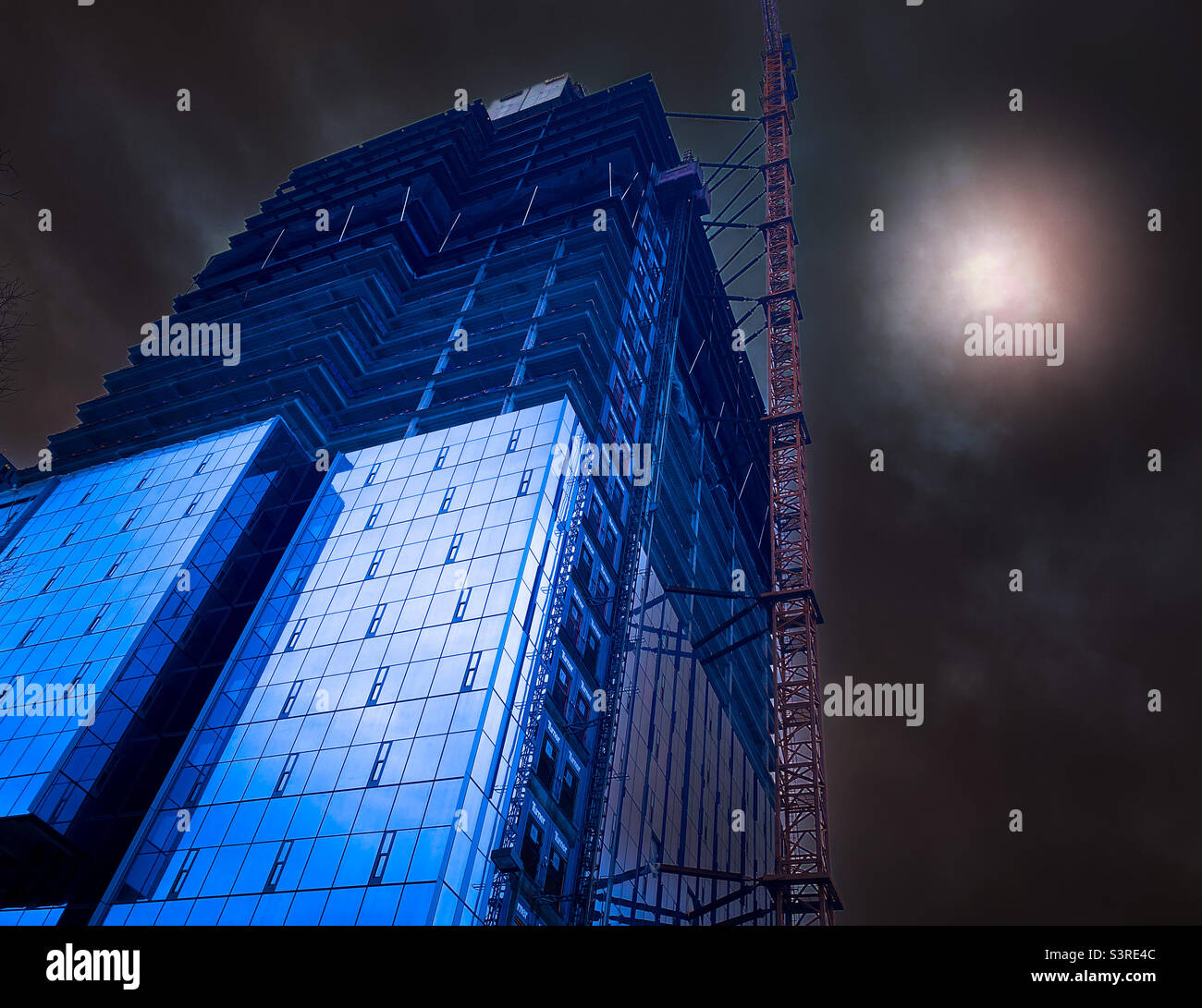 Newly constructed urban tower Stock Photo
