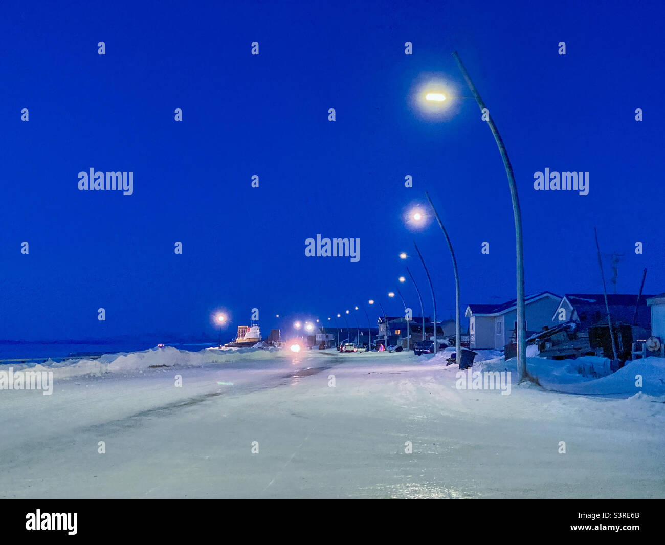 Front Street in the Arctic town of Kotzebue, Alaska Stock Photo