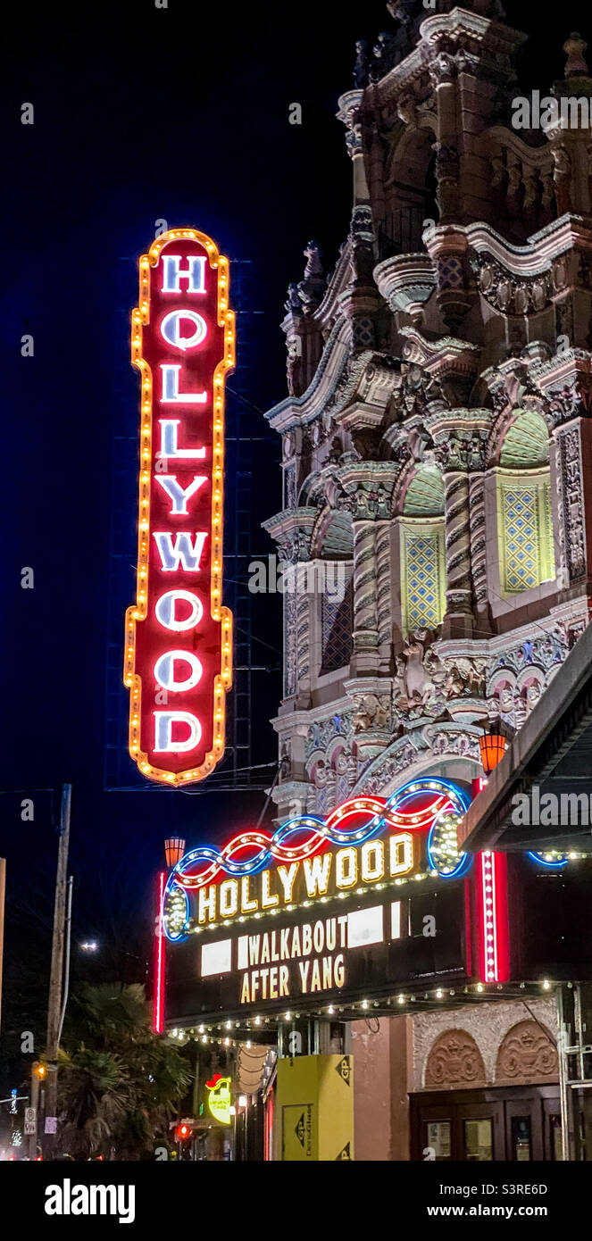 The iconic Hollywood Theater in the Hollywood district of Portland, Oregon Stock Photo