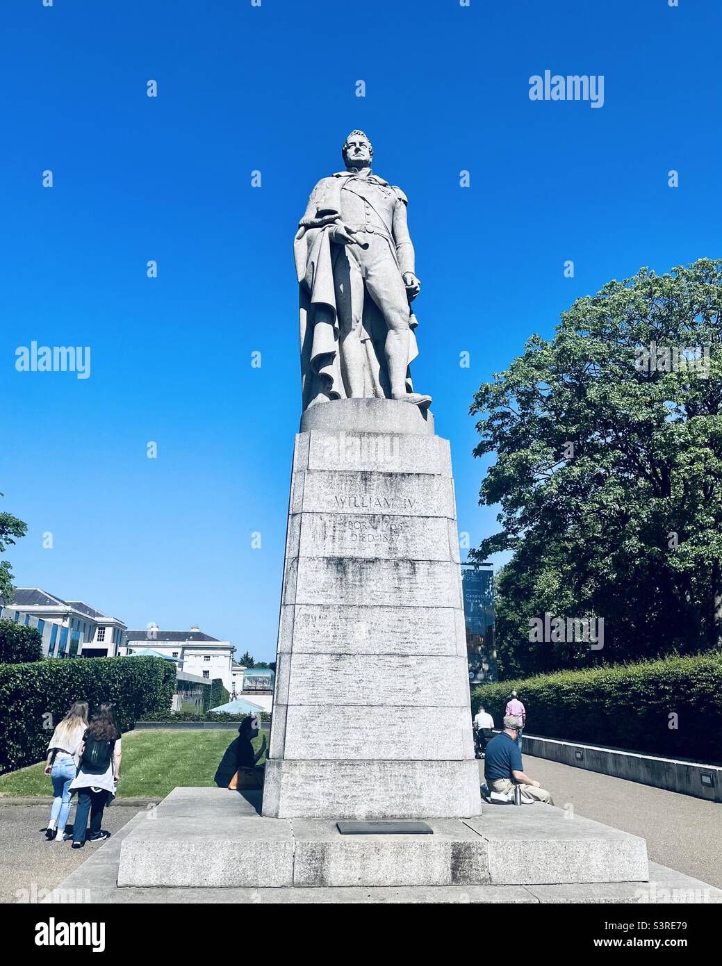 King William IV statue in Greenwich. This statue once stood in King Street in the City of London but it was moved to Greenwich Park in 1936. - Smartphone Captured Stock Image