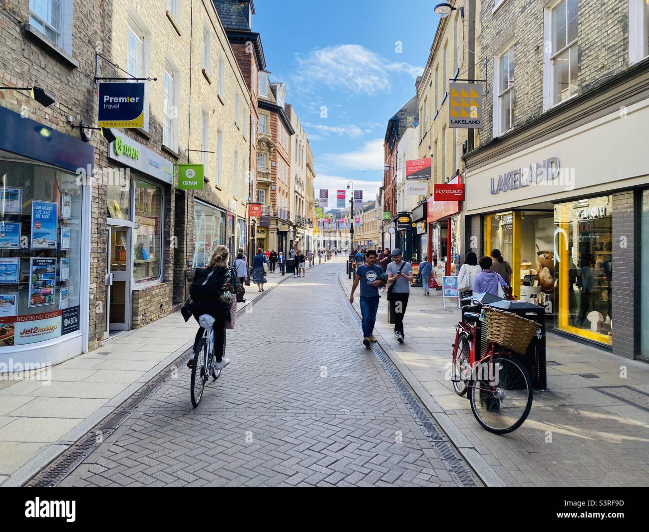 Sidney street in Cambridge, UK Stock Photo