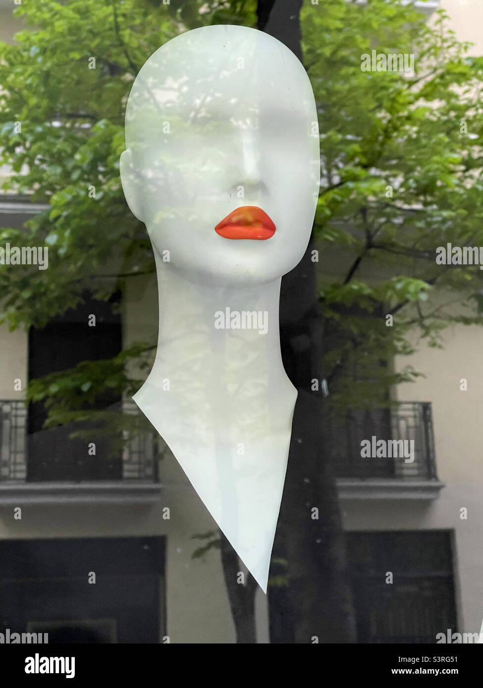 Mannequin in a shop window - Smartphone Captured Stock Image