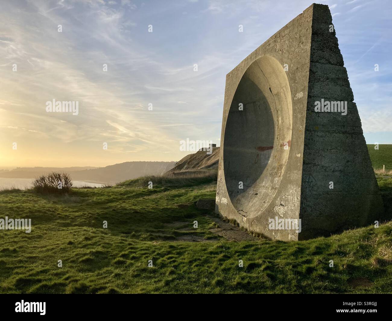 Sound mirror on the cliffs - Smartphone Captured Stock Image
