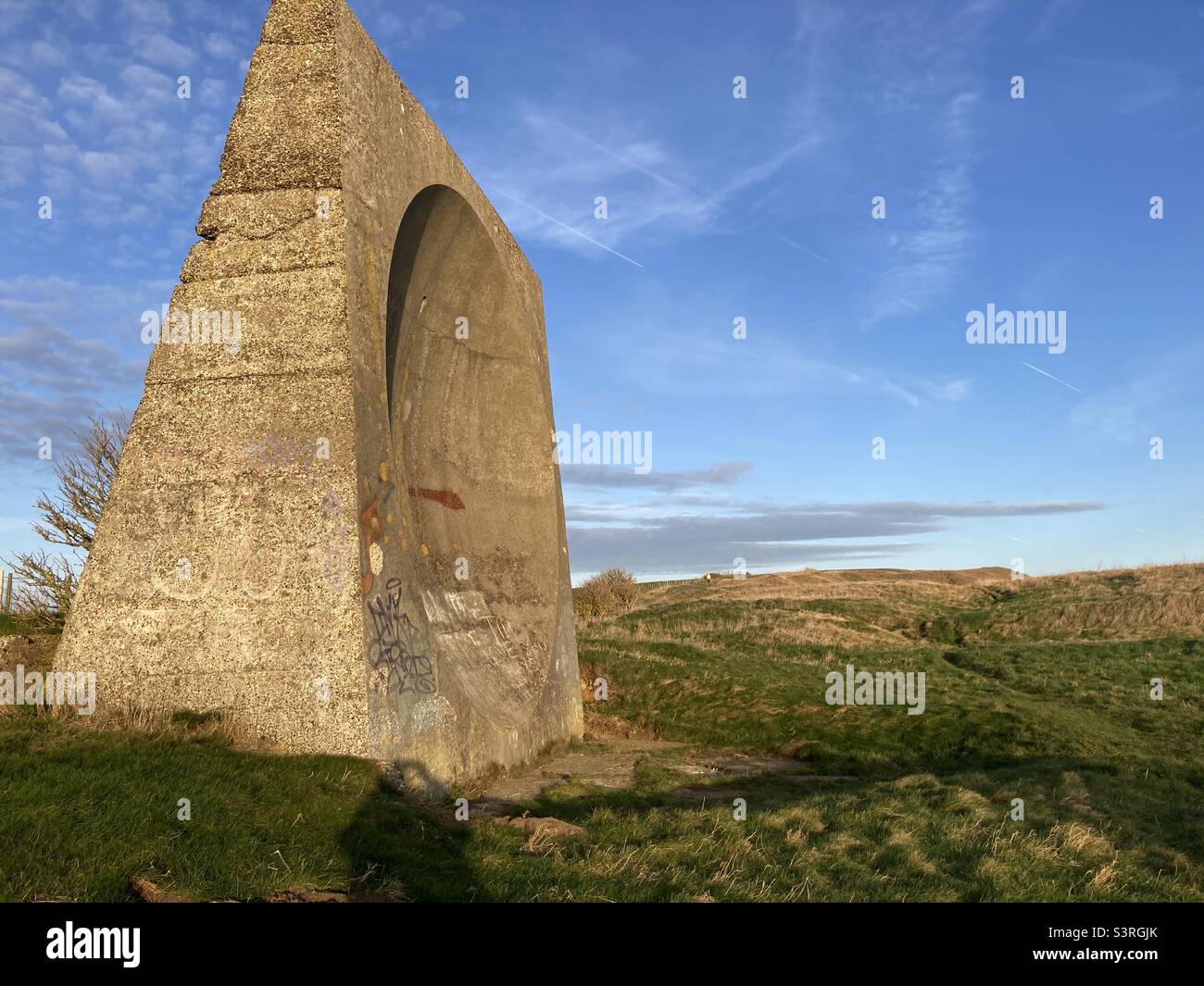 Sound mirror on the cliffs - Smartphone Captured Stock Image