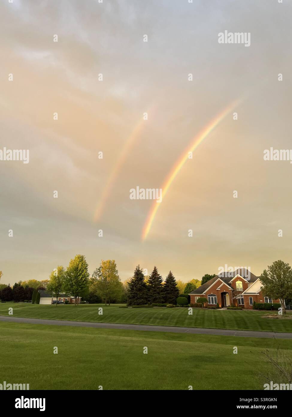 Double rainbow - Smartphone Captured Stock Image