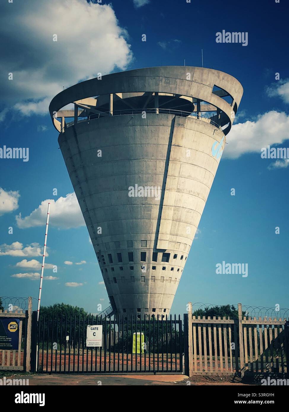 Giant water tower in Gauteng, South Africa - Smartphone Captured Stock Image