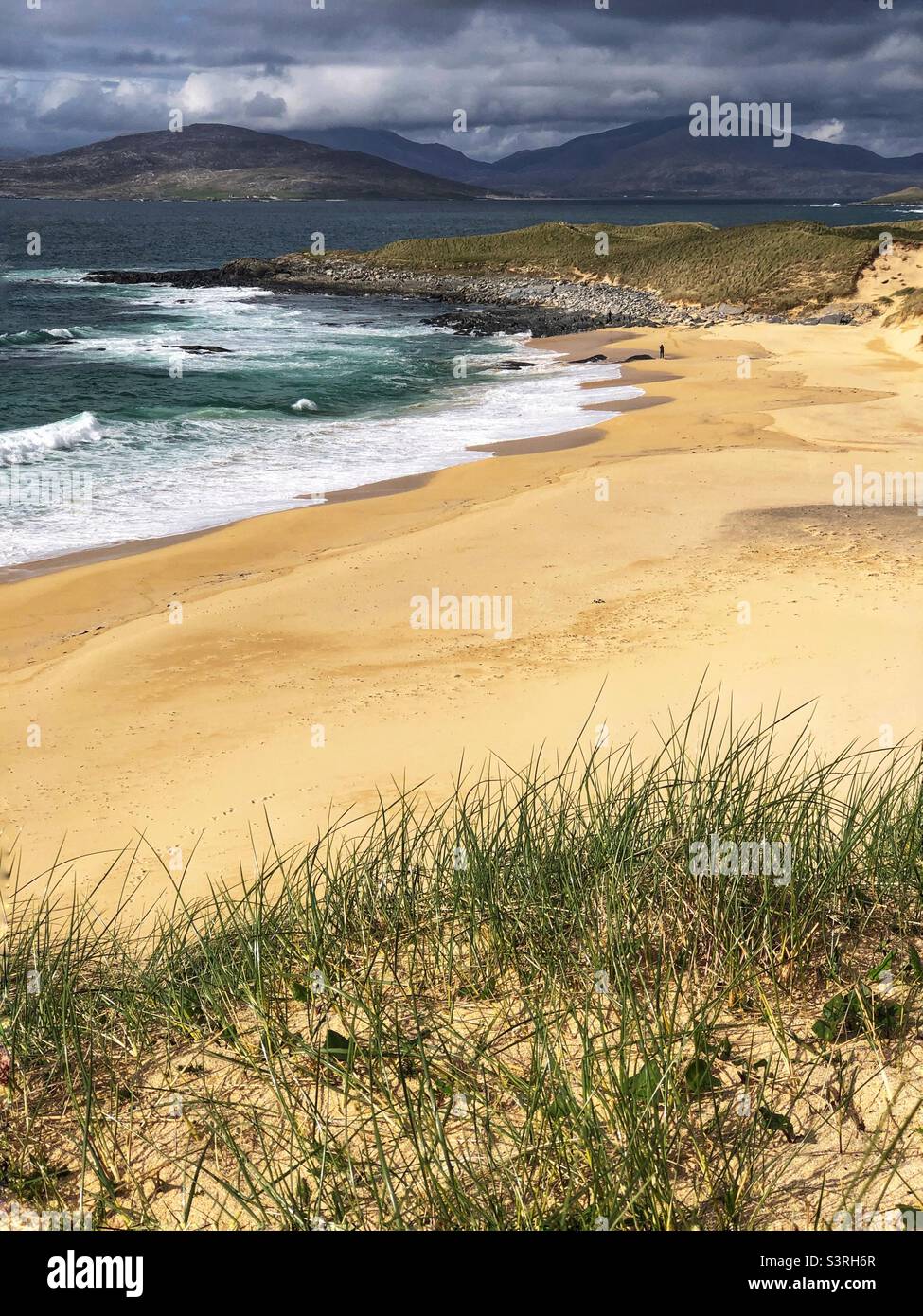 Traigh Mhor at Borve, Sandy beach on the Isle of Harris, Scotland Stock Photo