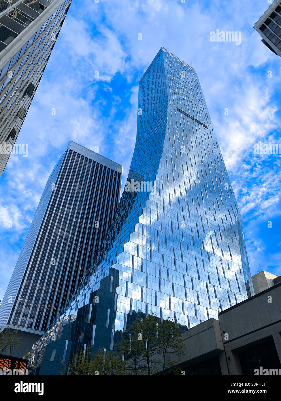 The new Rainier Square Tower dwarfing the old Rainier Tower in downtown Seattle Stock Photo