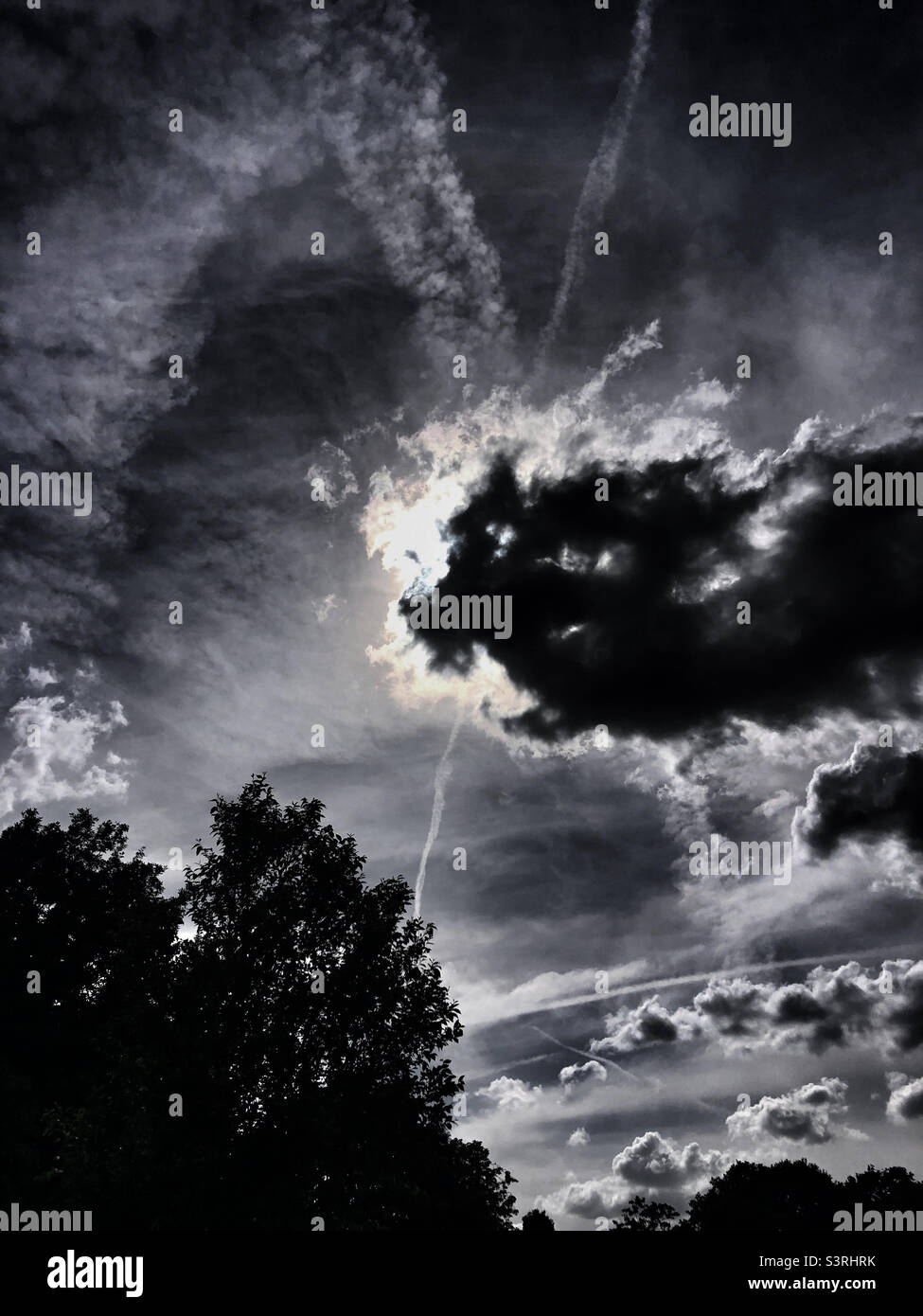 Dramatic cloudscape over London UK - Smartphone Captured Stock Image